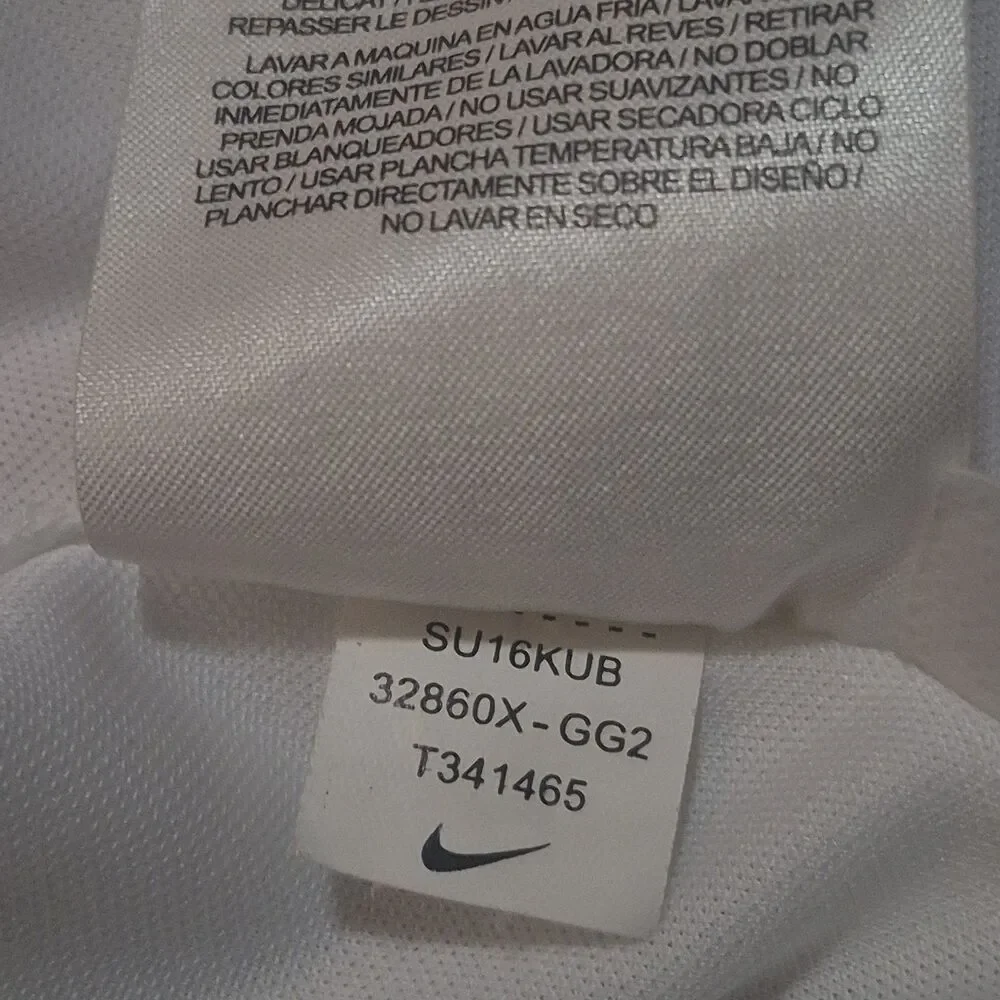 Georgia Bulldogs White Polo Shirt Men's Medium Nike Dri-Fit Striped Short Sleeve